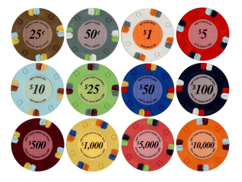 JP Commerce Lucky Horseshoe 500 Piece Casino Poker Chips Set 13.5 Gram - Just Poker Tables
