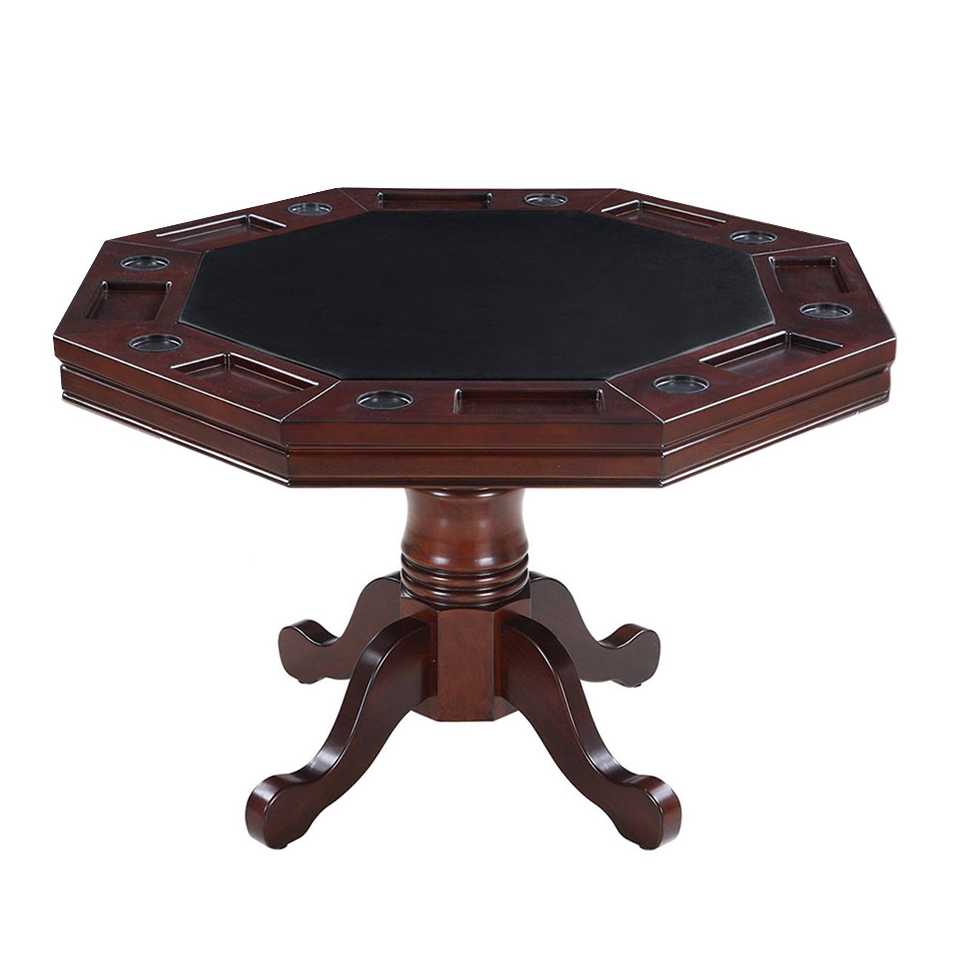 Hathaway Kingston Walnut 3 in 1 Poker Table with 4 Arm Chairs - Just Poker Tables