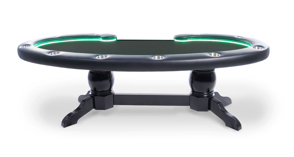 BBO Poker Tables Lumen HD LED Poker Table Black 10 Person and Dealer - Just Poker Tables
