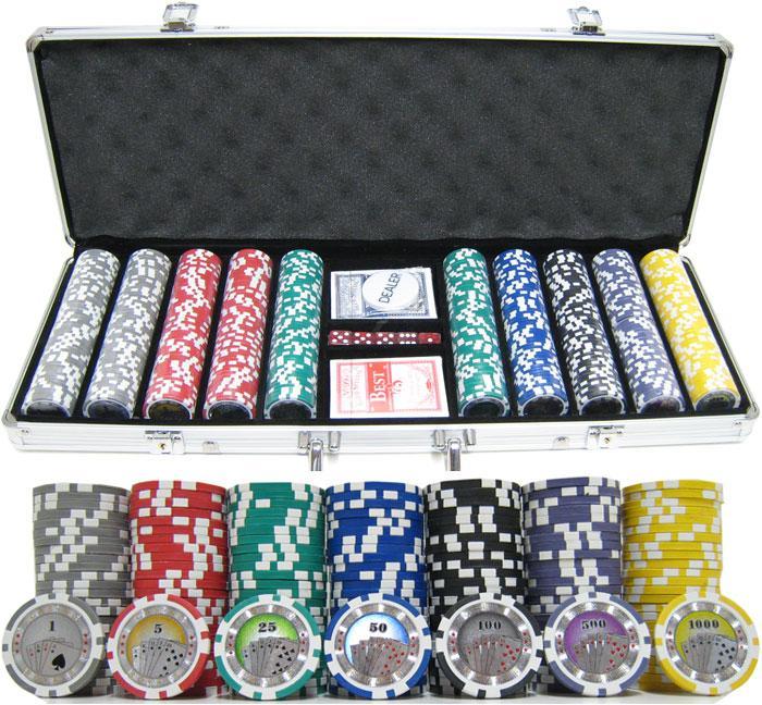 JP Commerce Casino Royale 500 Piece Poker Chips Set Clay 13.5 Gram - Just Poker Tables