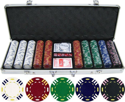 JP Commerce Triple Striped 500 Piece Casino Poker Chips Set 13.5 Gram - Just Poker Tables