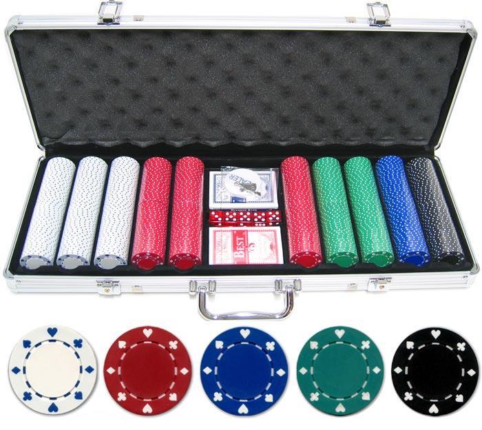 JP Commerce Suited Style 500 Pc Casino Poker Chips Set Clay 11.5 Gram - Just Poker Tables