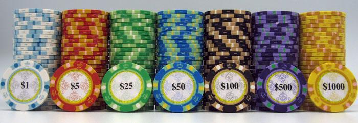 JP Commerce Monte Carlo 500 Pc Casino Poker Chips Set Clay 13.5 Gram - Just Poker Tables