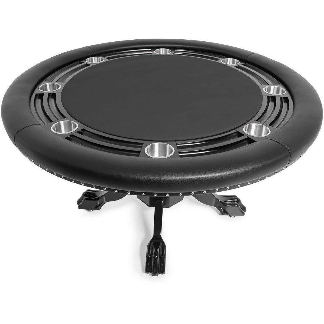 BBO Poker Tables Nighthawk Black Round Poker Table 8 Person - Just Poker Tables