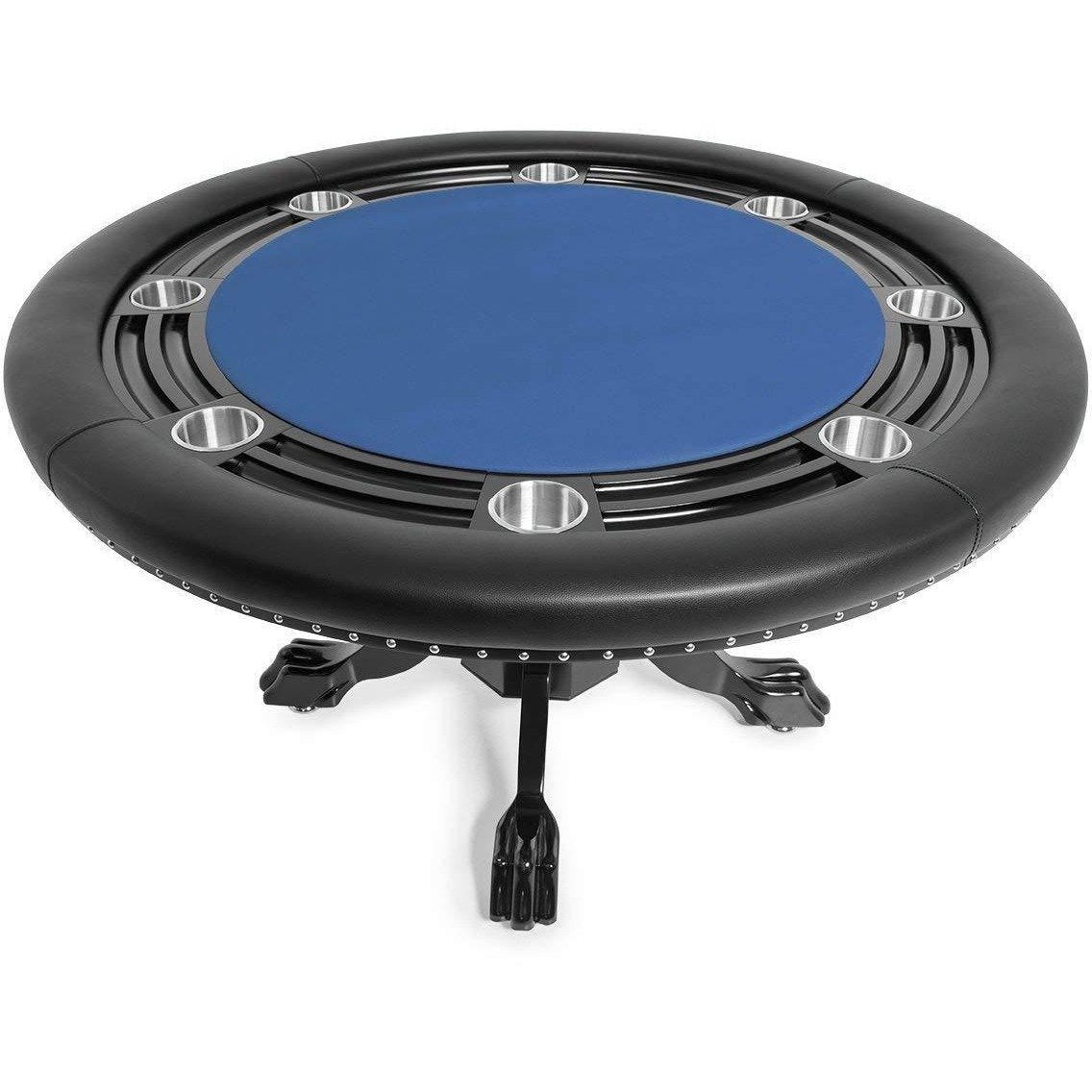 BBO Poker Tables Nighthawk Black Round Poker Table 8 Person - Just Poker Tables