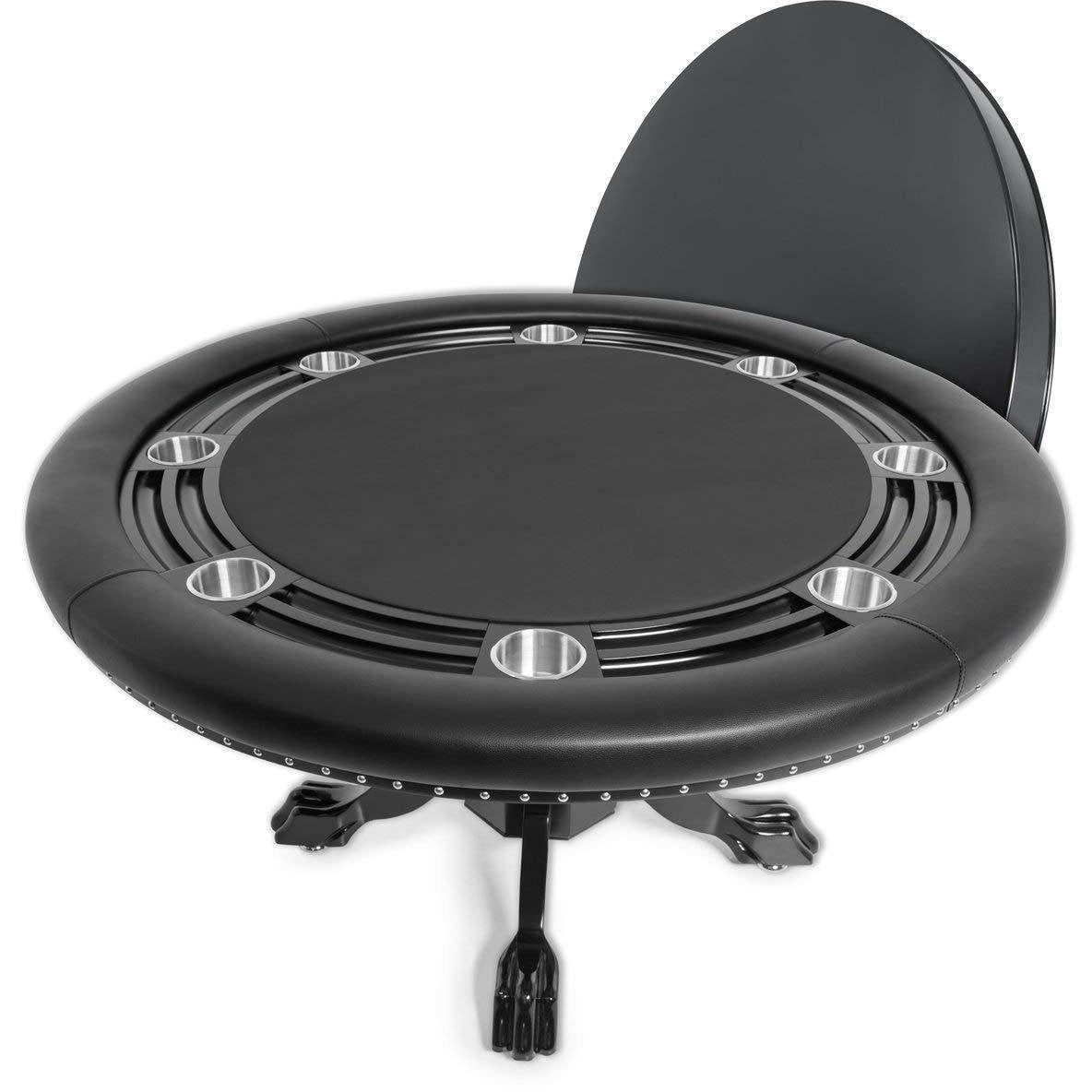 BBO Poker Tables Nighthawk Black Round Poker Table 8 Person - Just Poker Tables