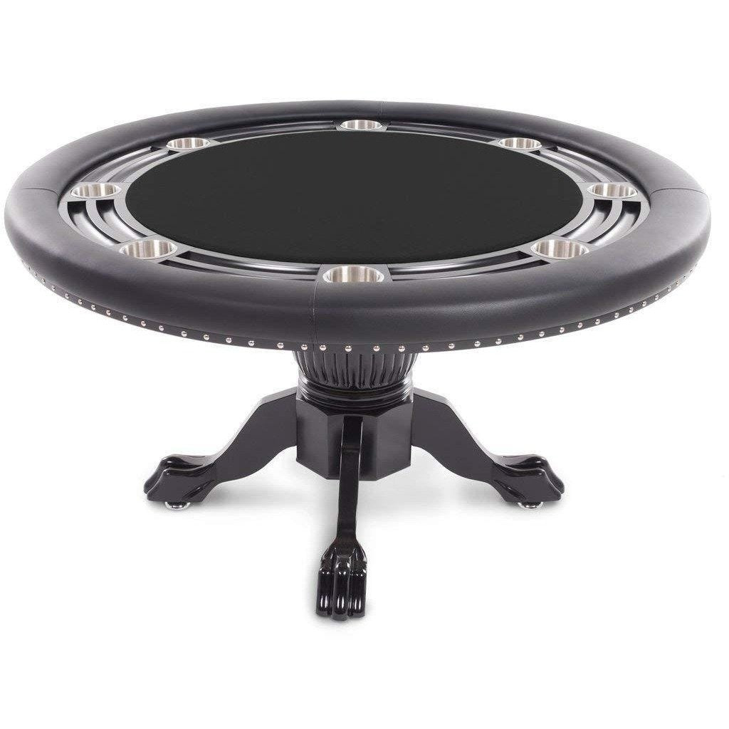 BBO Poker Tables Nighthawk Black Round Poker Table 8 Person - Just Poker Tables