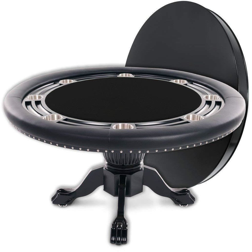 BBO Poker Tables Nighthawk Black Round Poker Table 8 Person - Just Poker Tables