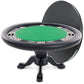 BBO Poker Tables Nighthawk Black Round Poker Table 8 Person - Just Poker Tables