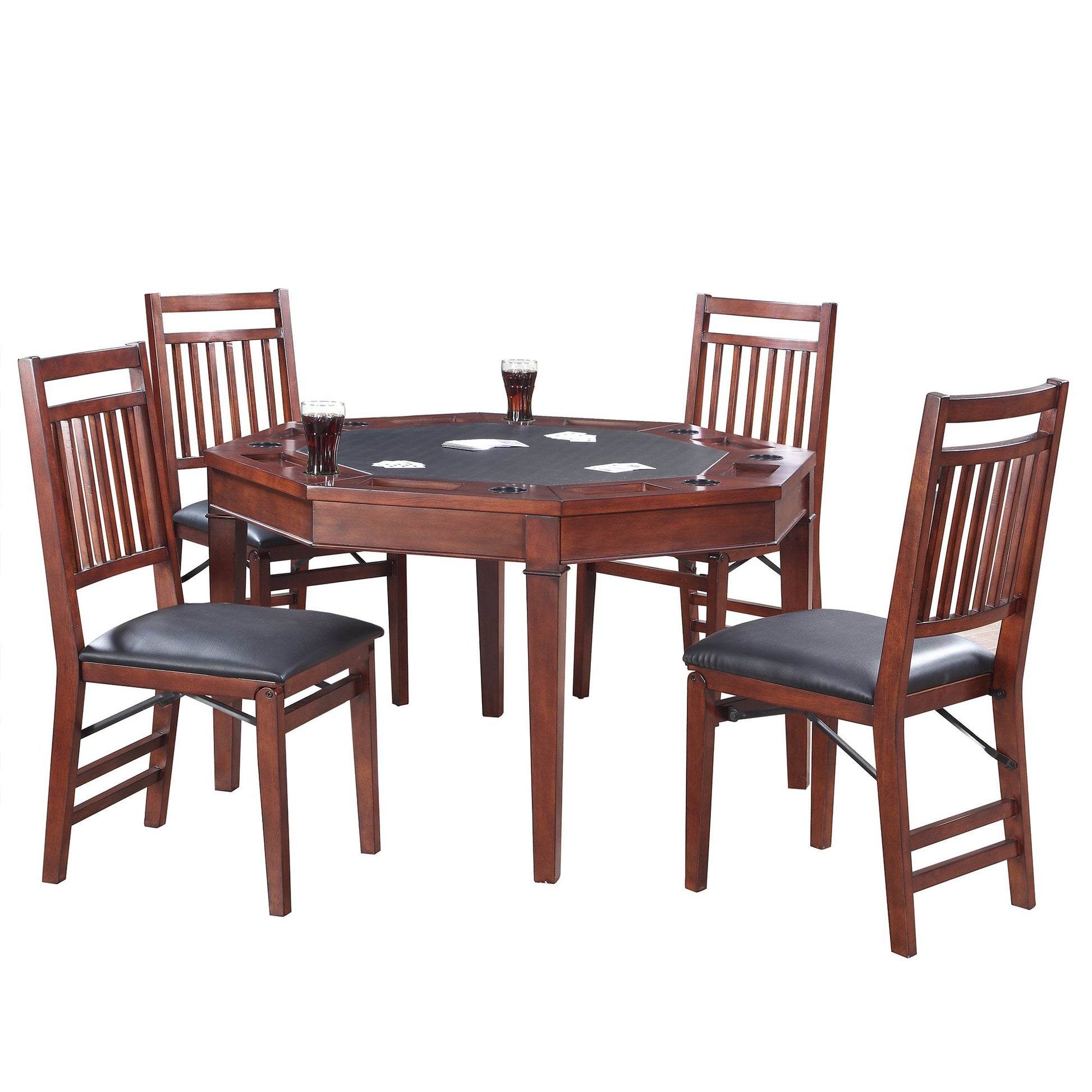 Hathaway Broadway 48" Octagon Folding Poker Table Set with 4 Chairs - Just Poker Tables