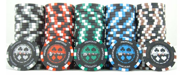 JP Commerce Pro Poker 500 Piece Casino Poker Chips Set Clay 13.5 Gram - Just Poker Tables