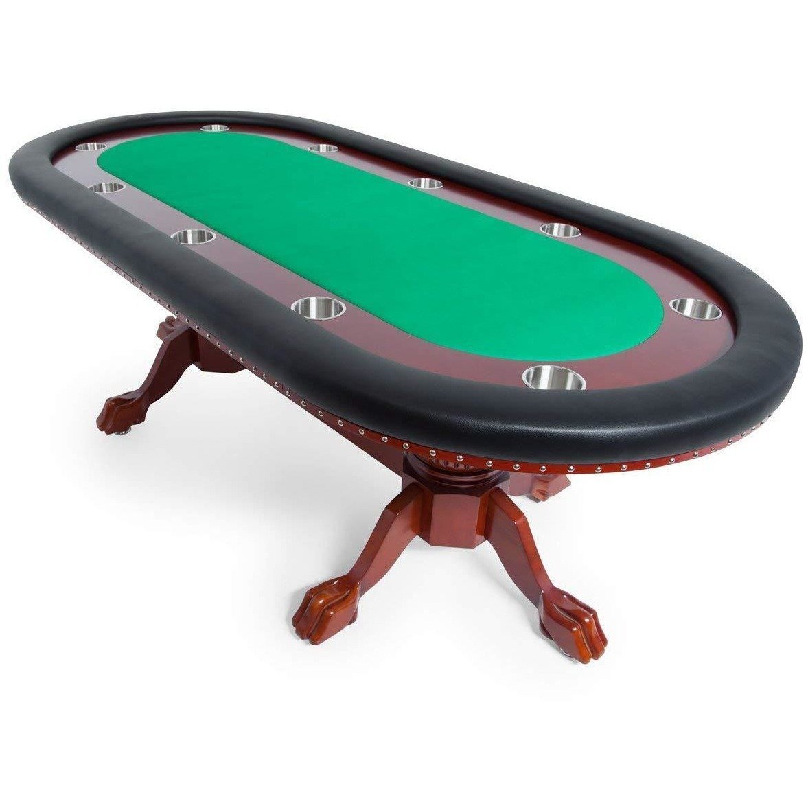 BBO Poker Tables Rockwell Mahogany Oval Poker Table 10 Person - Just Poker Tables