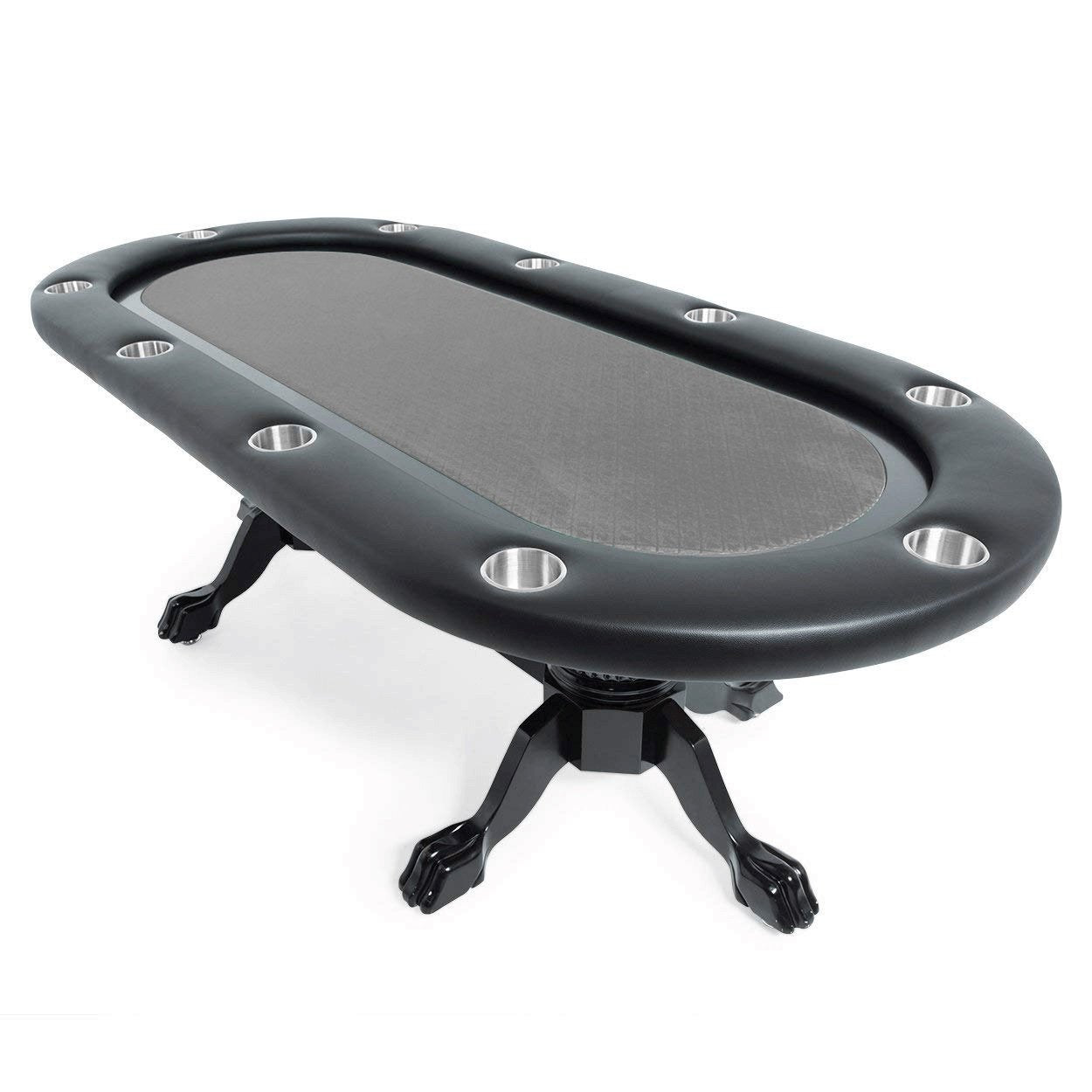 BBO Poker Tables Elite Black Oval Poker Table 10 Person - Just Poker Tables