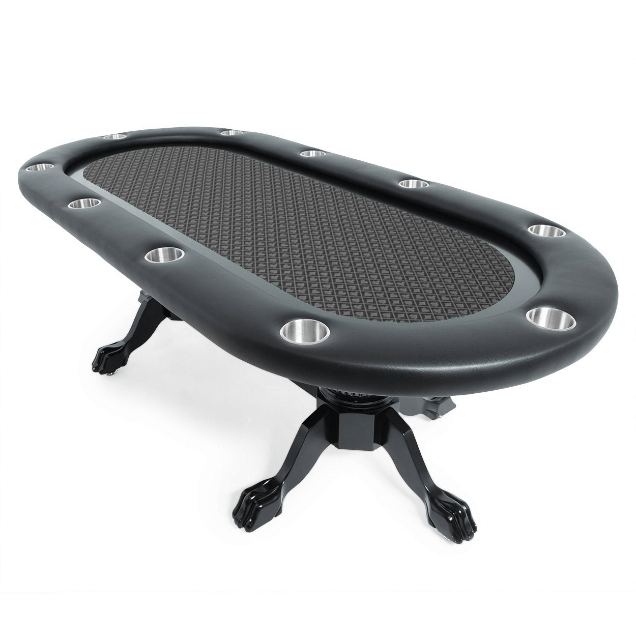 BBO Poker Tables Elite Black Oval Poker Table 10 Person - Just Poker Tables