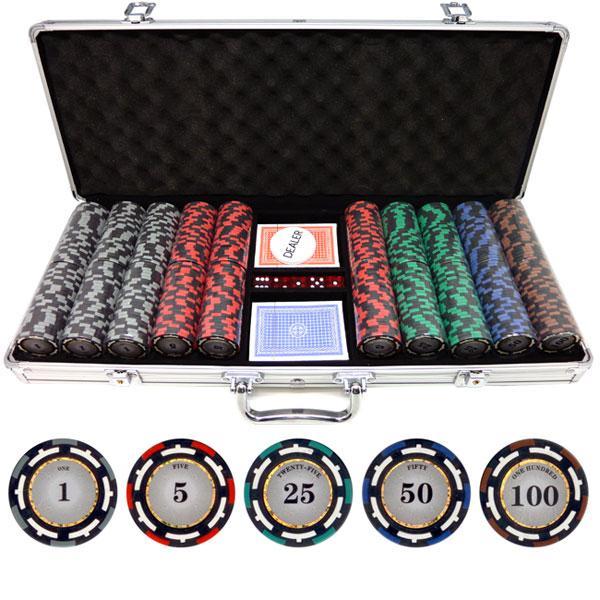 JP Commerce Z-Pro 500 Piece Poker Chips Set Clay 13.5 Gram - Just Poker Tables